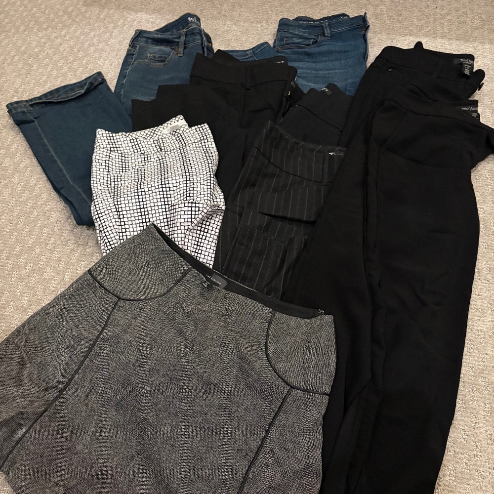 Lot 9 piece - size 0 - pants and skirt